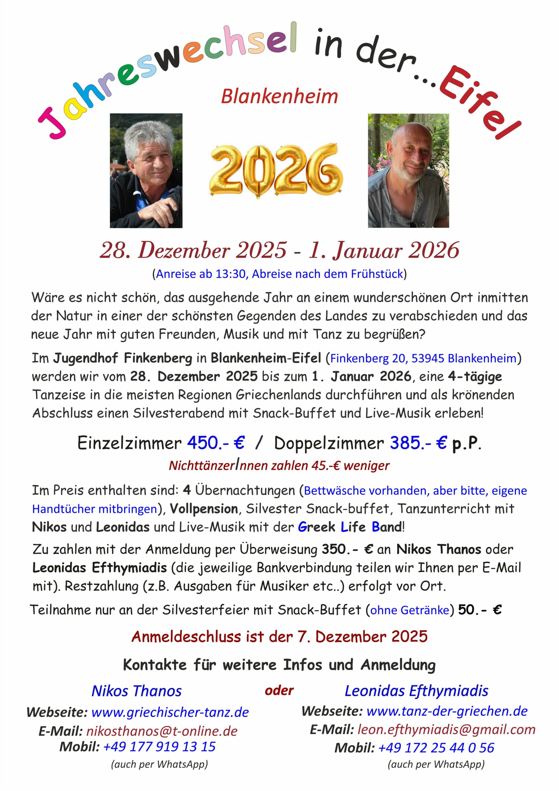 Jahreswechsel Seminar 2025 - 2026